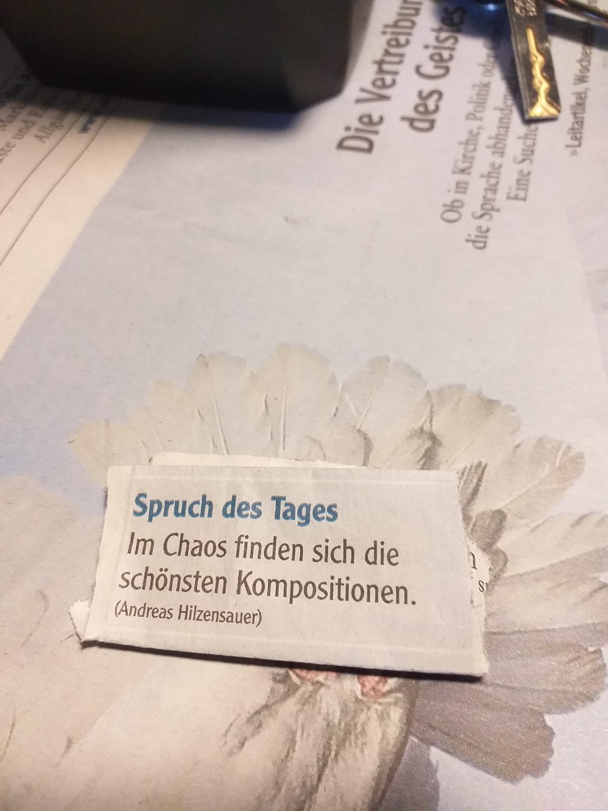 Spruch des Tages........